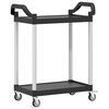 vidaXL Carrito de 2 niveles aluminio negro 81x41x92 cm