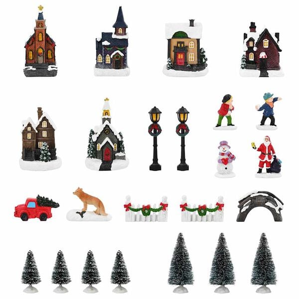 vidaXL Decoración de Mesa Navideña Multicolor Resina