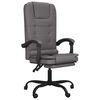 vidaXL Sill&oacute;n de oficina reclinable con masaje, de piel sint&eacute;tica gris