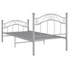 vidaXL Estructura de cama sin colchón metal gris 90x200 cm