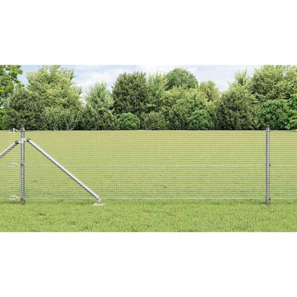 vidaXL Poste de Valla Plateado 10 x 0,5 m (malla de 16 x 16 mm) Acero