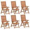 vidaXL Sillas jard&iacute;n reclinables 6uds madera maciza acacia 56x72x107cm