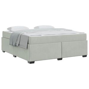 vidaXL Estructura de cama con colch&oacute;n Gris Claro 180 x 200 cm tela