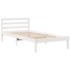 vidaXL Cama con estantería sin colchón madera maciza blanca 75x190 cm