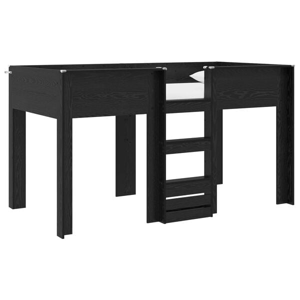 vidaXL Cama Litera para Ni&ntilde;os con colch&oacute;n Roble Negro 100 x 200 cm