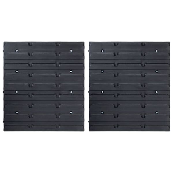 vidaXL Kit de cajas de almacenaje 32 pzas paneles de pared rojo/negro