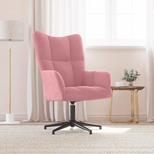 vidaXL Sill&oacute;n de relax de terciopelo rosa