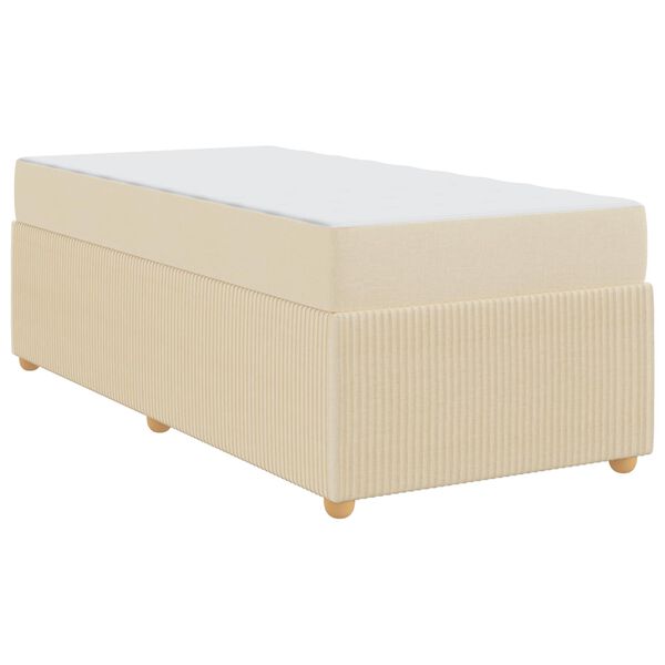 vidaXL Estructura de cama con colch&oacute;n Crema 90 x 200 cm tela
