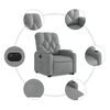 vidaXL Sill&oacute;n el&eacute;ctrico reclinable elevable de tela gris claro