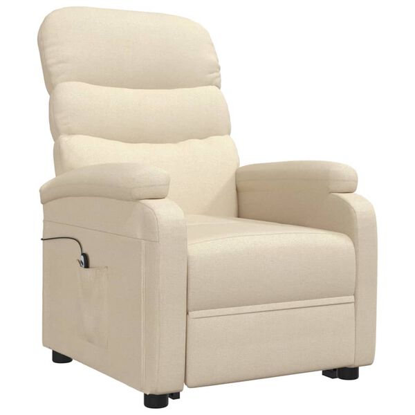 vidaXL Sill&oacute;n elevable tela crema