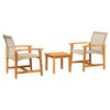 vidaXL Juego de bistro de 3 piezas rat&aacute;n PE beige y madera de acacia