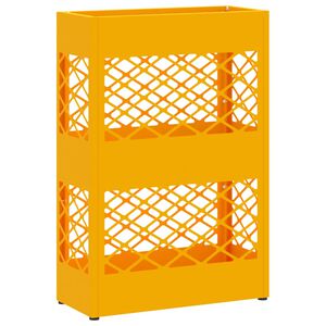 vidaXL Soporte para Paraguas de Lluvia Amarillo Mostaza Acero