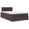 vidaXL Estructura de cama otomana colch&oacute;n tela marr&oacute;n oscuro 120x190cm