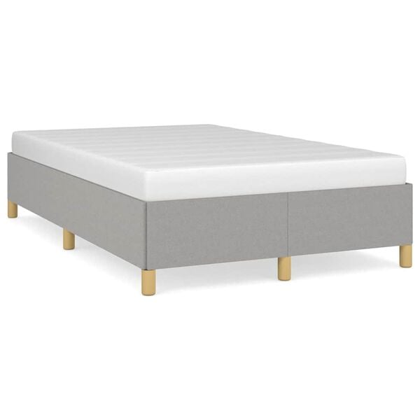 vidaXL Estructura de cama sin colch&oacute;n tela gris claro 120x190 cm