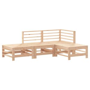 vidaXL Juego de muebles de jard&iacute;n 4 piezas madera maciza de pino