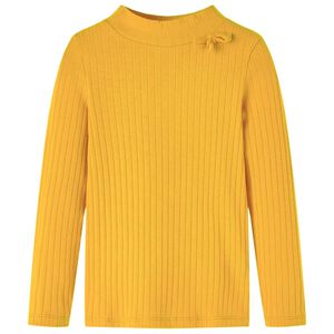 Camiseta infantil manga larga de punto el&aacute;stico ocre oscuro 92
