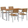 vidaXL Conjunto de Comedor de Jard&iacute;n 5 pcs Gris