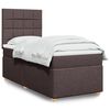 vidaXL Cama box spring con colch&oacute;n tela marr&oacute;n oscuro 90x190 cm