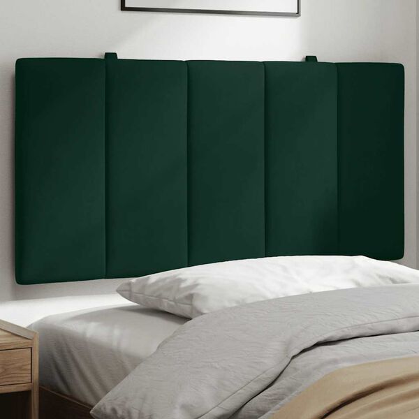 vidaXL Cabecero de cama acolchado Hanko terciopelo verde oscuro 100 cm