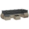vidaXL Set de sof&aacute;s de jard&iacute;n 8 pzas y cojines rat&aacute;n sint&eacute;tico gris