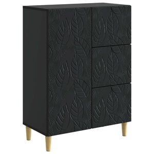 vidaXL Aparador Negro 66 x 34,5 x 90 cm Madera de ingenier&iacute;a