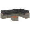 vidaXL Set de sof&aacute;s de jard&iacute;n 8 pzas y cojines rat&aacute;n sint&eacute;tico gris