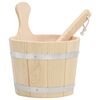 vidaXL Set de cubeta y cuchar&oacute;n para sauna madera maciza de pino