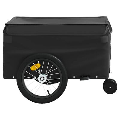 vidaXL Remolque para bicicleta hierro negro 45 kg