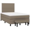 vidaXL Cama box spring con colch&oacute;n tela gris taupe 120x200 cm
