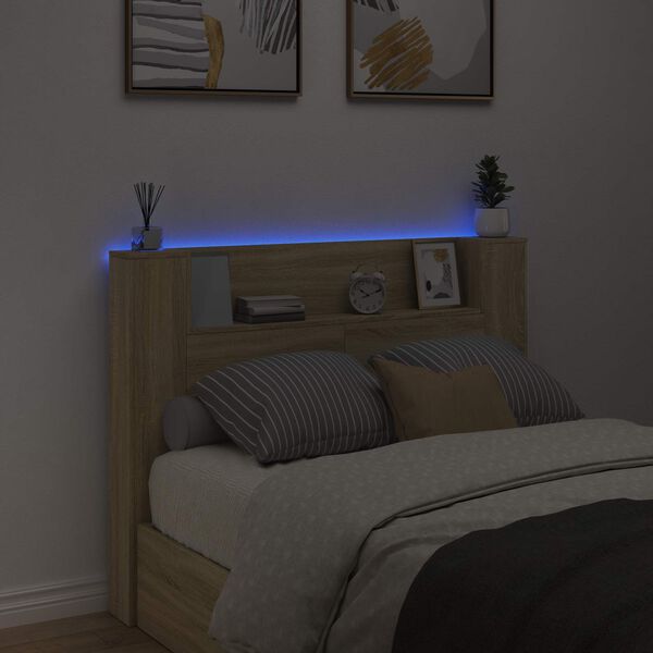 vidaXL Cabecero con estante Roble Sonoma 140 x 16,5 x 103,5 cm