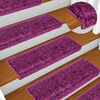 vidaXL Alfombrillas para escaleras 10 unidades 65x21x4 cm violeta borde rectangular