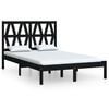 vidaXL Estructura de cama de madera maciza de pino negra 140x190 cm