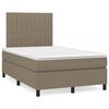 vidaXL Cama box spring con colch&oacute;n tela gris taupe 120x190 cm