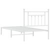 vidaXL Estructura cama sin colch&oacute;n con cabecero metal blanco 90x190 cm