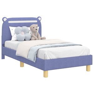 vidaXL Cama para niños con cabecero Azul jeans 80 x 160 cm tela