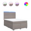 vidaXL Cama box spring con colch&oacute;n tela gris taupe 140x190 cm