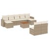 vidaXL Juego de sof&aacute;s jard&iacute;n con cojines beige 10 pzas rat&aacute;n sint&eacute;tico
