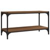 vidaXL Mueble para TV contrachapada y acero roble marr&oacute;n 80x33x41 cm