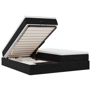 vidaXL Estructura de cama otomana colchones terciopelo negra 180x200cm