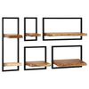 vidaXL Conjunto estantes pared 5 piezas madera maciza acacia y acero