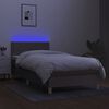 vidaXL Cama box spring con colch&oacute;n LED tela gris taupe 90x200 cm