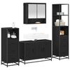 vidaXL Juego de muebles de ba&ntilde;o 4 pcs Roble Negro Madera contrachapada