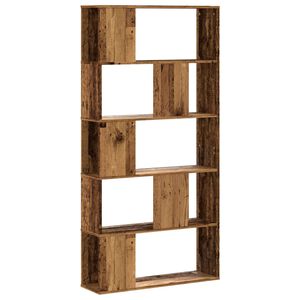 vidaXL Librer&iacute;a 5 niveles madera color envejecido 80,5x23,5x162,5 cm
