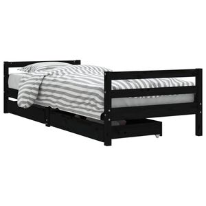 vidaXL Estructura de cama ni&ntilde;os con cajones madera pino negro 80x200cm