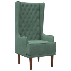 vidaXL Silla de respaldo alto con capiton&eacute; con botones Verde Mar