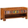 vidaXL Banco para zapatos con caj&oacute;n Marr&oacute;n miel 100 x 35 x 45 cm