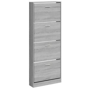 vidaXL Zapatero madera contrachapada gris Sonoma 59x17x150 cm