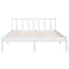 vidaXL Estructura de cama sin colch&oacute;n madera maciza blanco 140x200 cm