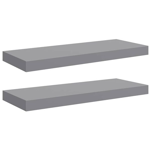 vidaXL Estante flotante pared 2 uds gris MDF 60x23,5x3,8 cm
