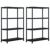 vidaXL Estanter&iacute;a de pl&aacute;stico 2 unidades 220 kg 90x40x138 cm negro